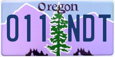 OR license plate 011NDT
