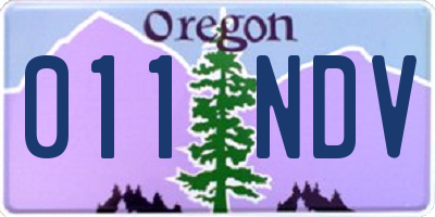 OR license plate 011NDV
