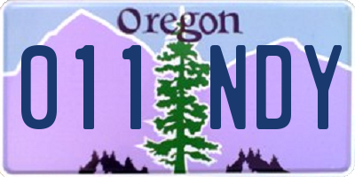OR license plate 011NDY