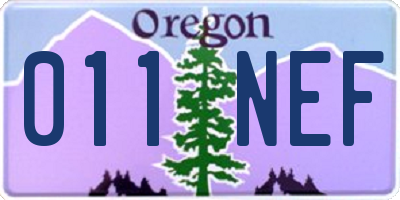 OR license plate 011NEF