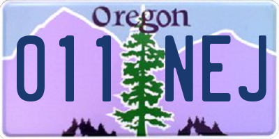 OR license plate 011NEJ
