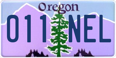 OR license plate 011NEL