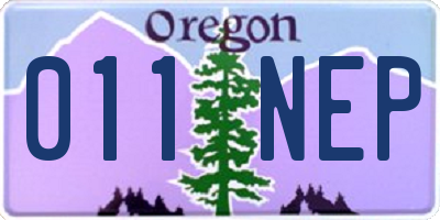 OR license plate 011NEP