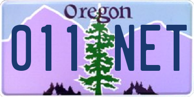 OR license plate 011NET
