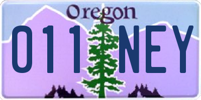 OR license plate 011NEY