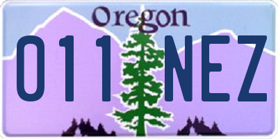 OR license plate 011NEZ