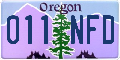 OR license plate 011NFD