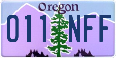 OR license plate 011NFF