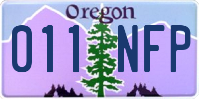 OR license plate 011NFP