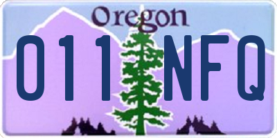OR license plate 011NFQ
