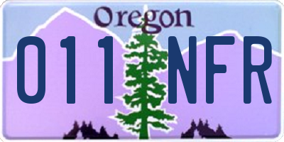 OR license plate 011NFR