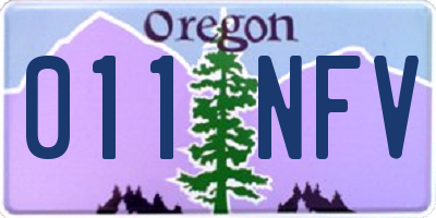 OR license plate 011NFV