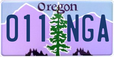 OR license plate 011NGA