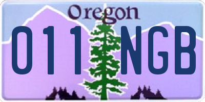 OR license plate 011NGB