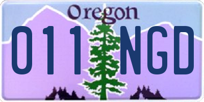 OR license plate 011NGD