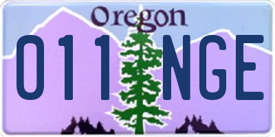 OR license plate 011NGE