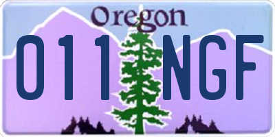 OR license plate 011NGF