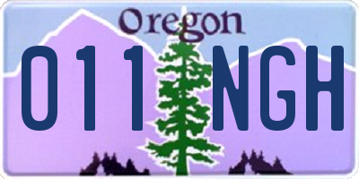 OR license plate 011NGH