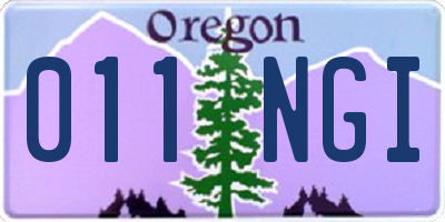 OR license plate 011NGI