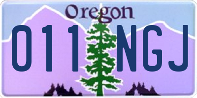 OR license plate 011NGJ