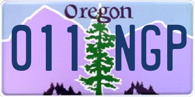 OR license plate 011NGP