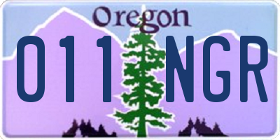 OR license plate 011NGR