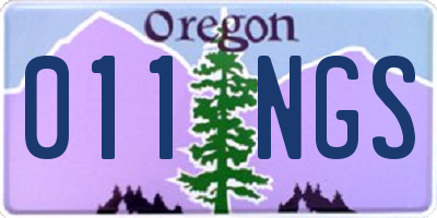 OR license plate 011NGS