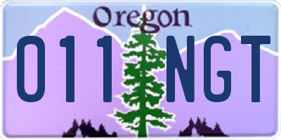 OR license plate 011NGT