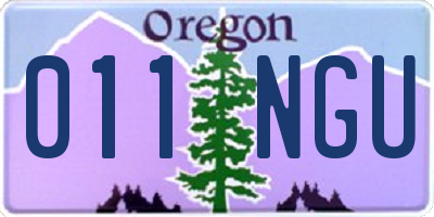 OR license plate 011NGU