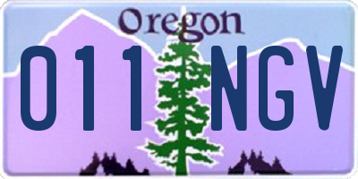 OR license plate 011NGV