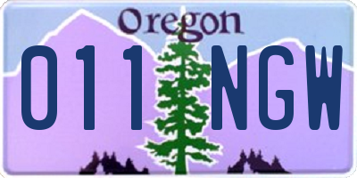 OR license plate 011NGW