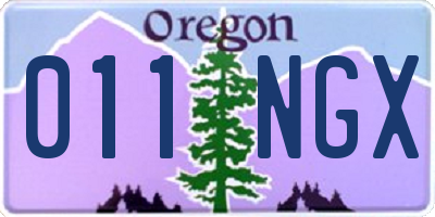 OR license plate 011NGX