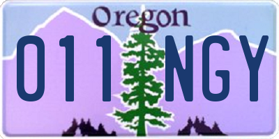 OR license plate 011NGY