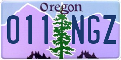 OR license plate 011NGZ
