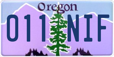 OR license plate 011NIF