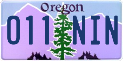 OR license plate 011NIN