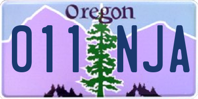 OR license plate 011NJA