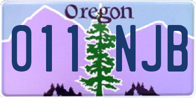 OR license plate 011NJB