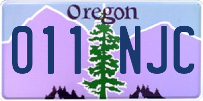 OR license plate 011NJC