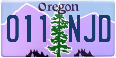 OR license plate 011NJD
