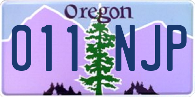 OR license plate 011NJP