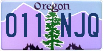 OR license plate 011NJQ