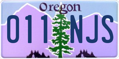OR license plate 011NJS