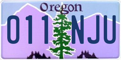 OR license plate 011NJU