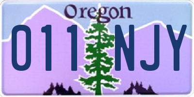 OR license plate 011NJY