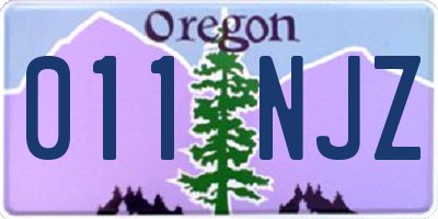 OR license plate 011NJZ