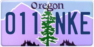 OR license plate 011NKE
