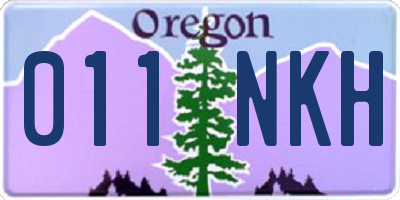 OR license plate 011NKH