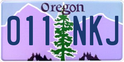 OR license plate 011NKJ