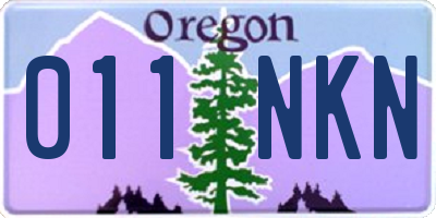 OR license plate 011NKN